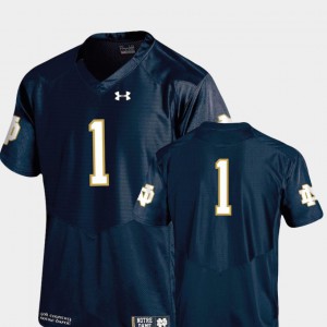 Mens Authentic Performance Alumni Football Game Navy #1 Notre Dame Jersey