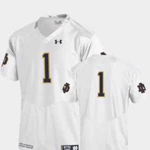 #1 White Finished Replica Mens College Football Notre Dame Jersey
