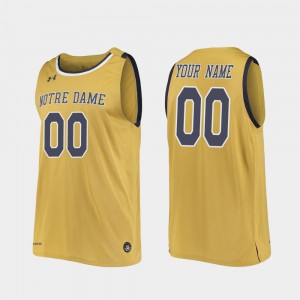 Gold Replica #00 Mens Notre Dame Customized Jerseys College Basketball