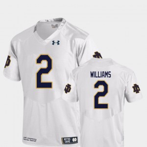 #2 White Mens Replica College Football Dexter Williams Notre Dame Jersey
