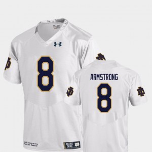 White #8 Replica Jafar Armstrong Notre Dame Jersey College Football Men