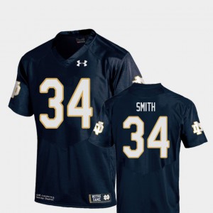 #34 Navy Jahmir Smith Notre Dame Jersey For Men's Replica College Football