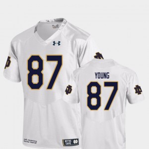 #87 White Michael Young Notre Dame Jersey College Football For Men Replica