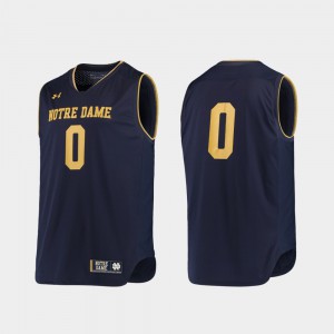 Navy Gold Notre Dame Jersey #0 College Basketball Replica Mens
