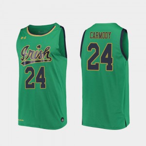 2019-20 College Basketball Kelly Green #24 Robby Carmody Notre Dame Jersey Mens Replica