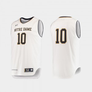 College Basketball Notre Dame Jersey Authentic White Mens #10