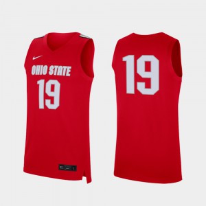 College Basketball OSU Jersey #19 Scarlet Replica Mens
