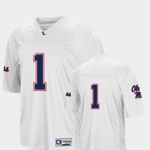 Colosseum White #1 Men's College Football Ole Miss Jersey