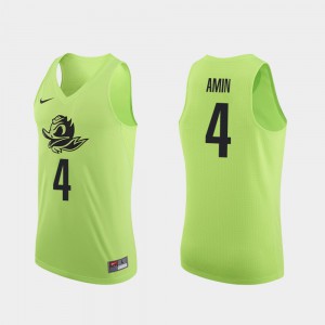 #4 For Men Ehab Amin Oregon Jersey Authentic College Basketball Apple Green