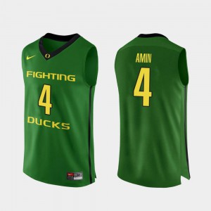 College Basketball #4 Apple Green Ehab Amin Oregon Jersey Authentic For Men's