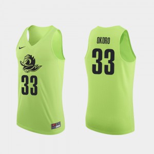 Apple Green Francis Okoro Oregon Jersey Mens Authentic College Basketball #33