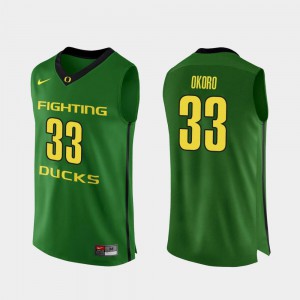 College Basketball Apple Green Authentic For Men Francis Okoro Oregon Jersey #33