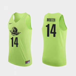 Kenny Wooten Oregon Jersey Mens College Basketball #14 Authentic Apple Green