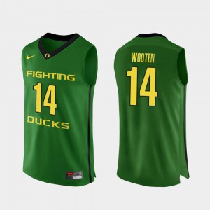 Authentic #14 College Basketball Kenny Wooten Oregon Jersey Men's Apple Green