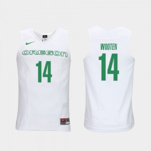 Elite Authentic Performance College Basketball White For Men Authentic Performace Kenny Wooten Oregon Jersey #14
