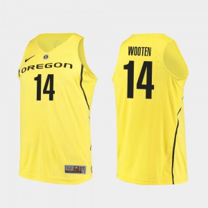 Kenny Wooten Oregon Jersey Yellow College Basketball Authentic #14 Mens