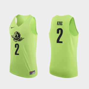 Authentic Apple Green Louis King Oregon Jersey For Men's #2 College Basketball