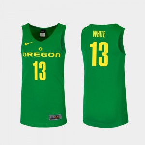 Men's #13 Replica College Basketball Paul White Oregon Jersey Green