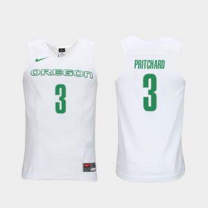White #3 Payton Pritchard Oregon Jersey Men's Authentic Performace Elite Authentic Performance College Basketball