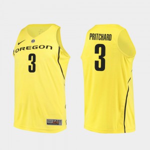 College Basketball Payton Pritchard Oregon Jersey Men's Authentic Yellow #3