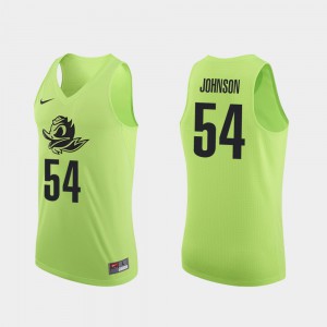 Men's College Basketball #54 Apple Green Authentic Will Johnson Oregon Jersey