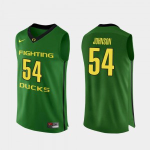#54 For Men's Apple Green Authentic College Basketball Will Johnson Oregon Jersey