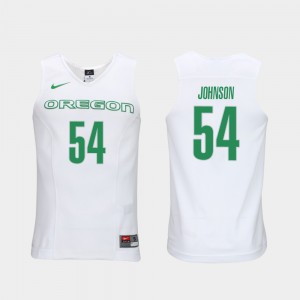 Will Johnson Oregon Jersey Authentic Performace Mens #54 Elite Authentic Performance College Basketball White