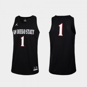 Replica #1 Men College Basketball San Diego State Jersey Black