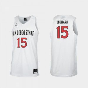 For Men's Replica College Basketball White Kawhi Leonard San Diego State Jersey #15