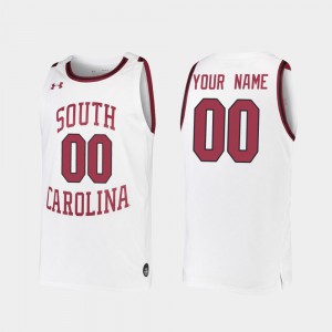 South Carolina Customized Jersey White 2019-20 College Basketball #00 For Men's Replica