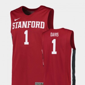 College Basketball Red Mens Replica #1 Daejon Davis Stanford Jersey