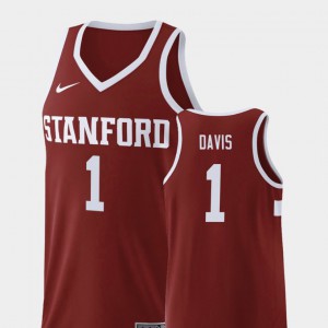 #1 College Basketball Wine Daejon Davis Stanford Jersey Replica Mens