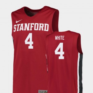 Mens Red Isaac White Stanford Jersey Replica College Basketball #4