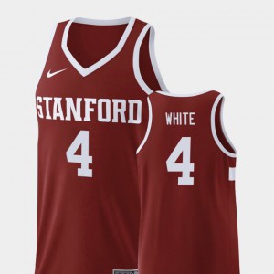 College Basketball Isaac White Stanford Jersey #4 Wine For Men's Replica