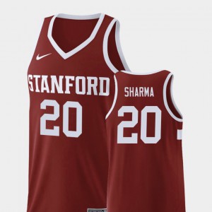 Replica College Basketball Wine #20 Mens Josh Sharma Stanford Jersey
