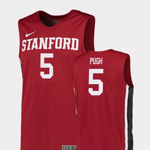 #5 College Basketball Men's Red Replica Kodye Pugh Stanford Jersey