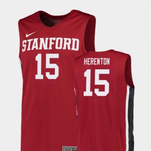 #15 Red College Basketball Men's Rodney Herenton Stanford Jersey Replica