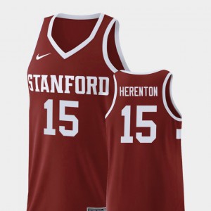 Wine College Basketball Rodney Herenton Stanford Jersey #15 For Men's Replica