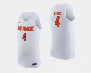 #4 College Basketball Men's White Elijah Hughes Syracuse Jersey