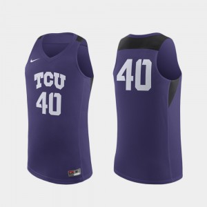 Men's Replica College Basketball #40 Purple TCU Jersey