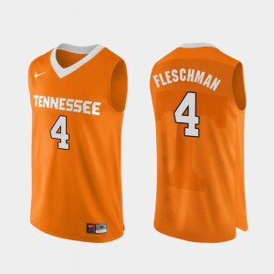 Orange #4 Jacob Fleschman UT Jersey Men's College Basketball Authentic Performace
