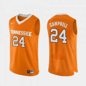 Orange Lucas Campbell UT Jersey Authentic Performace #24 Men's College Basketball
