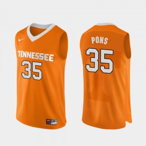 Authentic Performace #35 College Basketball Men's Yves Pons UT Jersey Orange