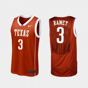 Mens #3 Replica Courtney Ramey Texas Jersey College Basketball Burnt Orange