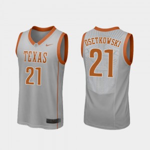Replica College Basketball For Men's Gray Dylan Osetkowski Texas Jersey #21