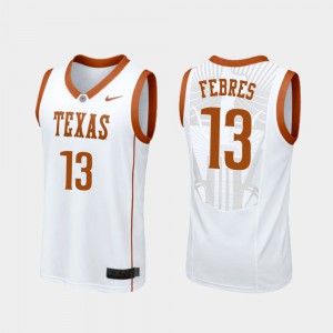 #13 Replica College Basketball White For Men Jase Febres Texas Jersey
