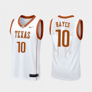 #10 For Men's White Replica College Basketball Jaxson Hayes Texas Jersey