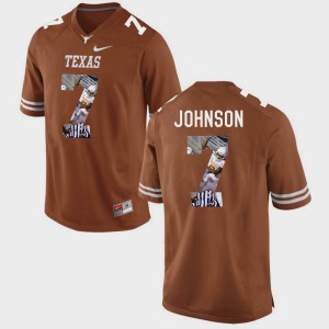 #7 Marcus Johnson Texas Jersey Pictorial Fashion Mens Brunt Orange