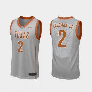 Replica Gray Men Matt Coleman III Texas Jersey #2 College Basketball