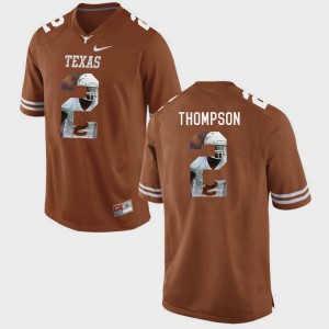 #2 Men's Brunt Orange Mykkele Thompson Texas Jersey Pictorial Fashion